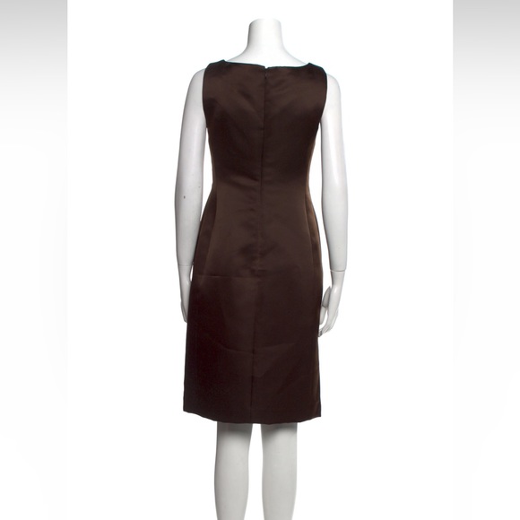 Chocolate Brown Oscar de la Renta Sheath Dress - Picture 3 of 6
